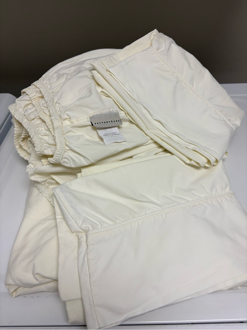 Pottery Barn Queen Cream Sheet Set